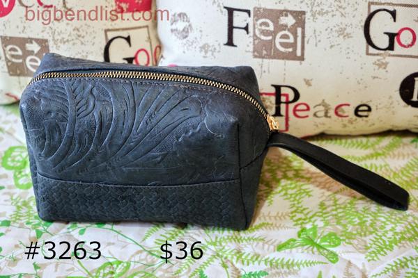 Leather makeup bag
